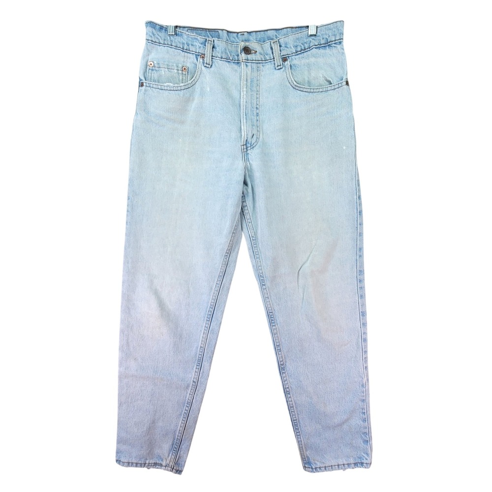 THRASHED Levis 550 Relaxed Fit Tapered Men 32x29 Blue Distressed USA‎ VTG 1995